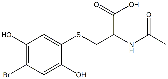 2-Acetylamino-3-(4-bromo-2,5-dihydroxyphenylthio)propionic acid 结构式