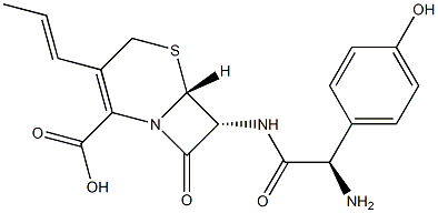 (6R,7R)-7-[(R)-2-Amino-2-(4-hydroxyphenyl)acetylamino]-8-oxo-3-[(E)-1-propenyl]-5-thia-1-azabicyclo[4.2.0]oct-2-ene-2-carboxylic acid 结构式