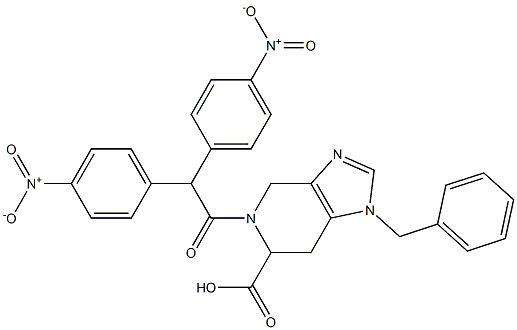 1-Benzyl-5-[bis(4-nitrophenyl)acetyl]-4,5,6,7-tetrahydro-1H-imidazo[4,5-c]pyridine-6-carboxylic acid 结构式