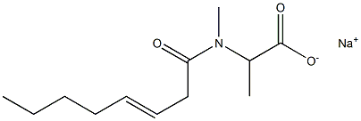 2-[N-Methyl-N-(3-octenoyl)amino]propionic acid sodium salt 结构式