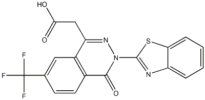 3-(2-Benzothiazolyl)-7-trifluoromethyl-3,4-dihydro-4-oxophthalazine-1-acetic acid 结构式