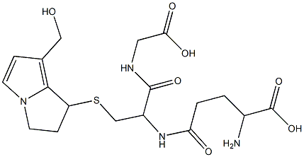 2-Amino-4-[[[2-[[[2,3-dihydro-7-(hydroxymethyl)-1H-pyrrolizin]-1-yl]thio]-1-[[(carboxymethyl)amino]carbonyl]ethyl]amino]carbonyl]butanoic acid 结构式