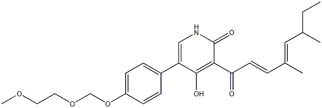 4-Hydroxy-5-[4-(2-methoxyethoxymethoxy)phenyl]-3-[(2E,4E)-4,6-dimethyl-1-oxo-2,4-octadienyl]pyridin-2(1H)-one 结构式