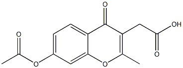 2-(7-Acetoxy-2-methyl-4-oxo-4H-1-benzopyran-3-yl)acetic acid 结构式