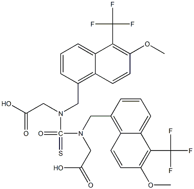 [6-Methoxy-5-(trifluoromethyl)naphthalen-1-yl][carboxymethyl(methyl)amino] thioketoneoxide 结构式