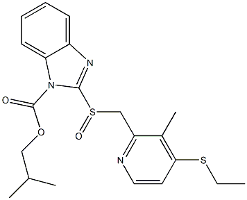 2-[[(4-Ethylthio-3-methyl-2-pyridinyl)methyl]sulfinyl]-1H-benzimidazole-1-carboxylic acid 2-methylpropyl ester 结构式