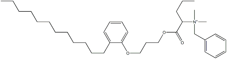 N,N-Dimethyl-N-benzyl-N-[1-[[3-(2-dodecylphenyloxy)propyl]oxycarbonyl]butyl]aminium 结构式