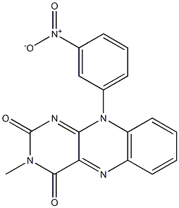 3-Methyl-10-(3-nitrophenyl)pyrimido[4,5-b]quinoxaline-2,4(3H,10H)-dione 结构式