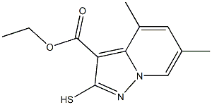 2-Mercapto-4,6-dimethylpyrazolo[1,5-a]pyridine-3-carboxylic acid ethyl ester 结构式