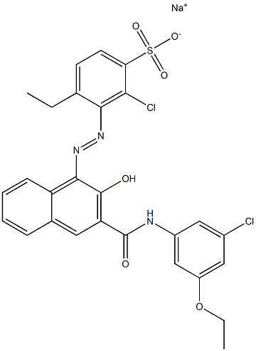 2-Chloro-4-ethyl-3-[[3-[[(3-chloro-5-ethoxyphenyl)amino]carbonyl]-2-hydroxy-1-naphtyl]azo]benzenesulfonic acid sodium salt 结构式