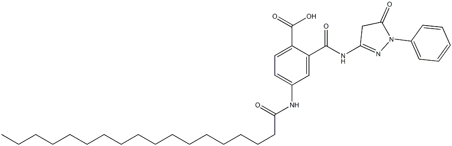 2-[(1-Phenyl-5-oxo-2-pyrazolin-3-yl)carbamoyl]-4-(stearoylamino)benzoic acid 结构式