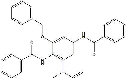 N,N'-[2-Benzyloxy-6-(1-methyl-2-propenyl)-1,4-phenylene]bis(benzamide) 结构式