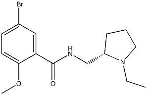 5-Bromo-2-methoxy-N-[[(2S)-1-ethyl-2-pyrrolidinyl]methyl]benzamide 结构式