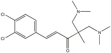5-(Dimethylamino)-4-[(dimethylamino)methyl]-4-methyl-1-(3,4-dichlorophenyl)-1-penten-3-one 结构式
