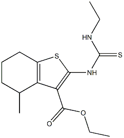 4,5,6,7-Tetrahydro-2-(3-ethylthioureido)-4-methylbenzo[b]thiophene-3-carboxylic acid ethyl ester 结构式