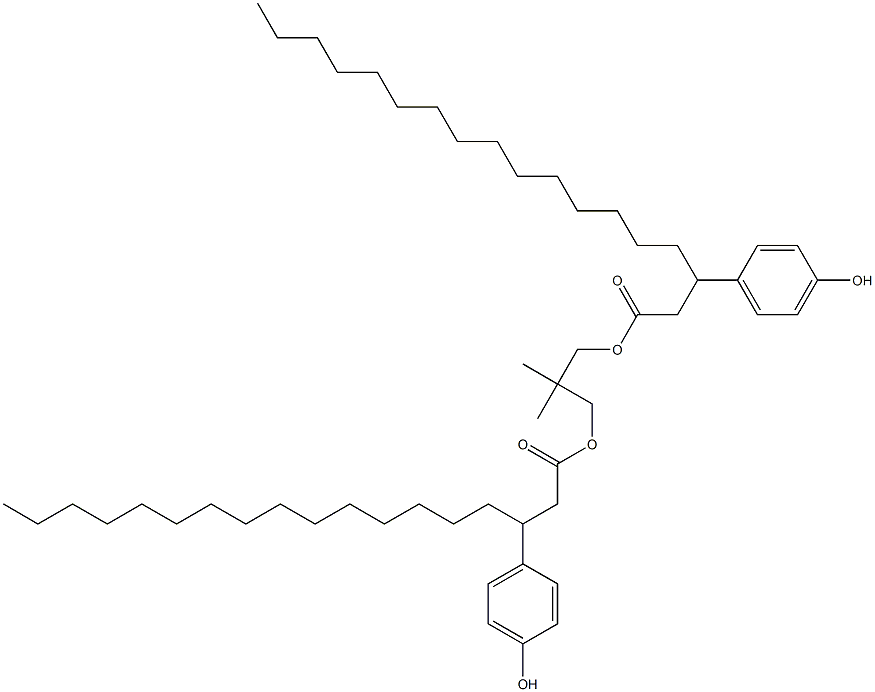 Bis[3-(4-hydroxyphenyl)stearic acid]2,2-dimethylpropane-1,3-diyl ester 结构式