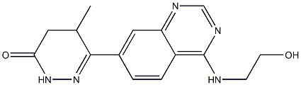 4,5-Dihydro-5-methyl-6-[4-(2-hydroxyethylamino)quinazolin-7-yl]pyridazin-3(2H)-one 结构式
