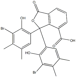 1,1-Bis(5-bromo-6-hydroxy-3,4-dimethylphenyl)-1,3-dihydro-3-oxoisobenzofuran-7-carboxylic acid 结构式