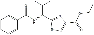 (+)-2-[(R)-1-(Benzoylamino)-2-methylpropyl]-4-thiazolecarboxylic acid ethyl ester 结构式