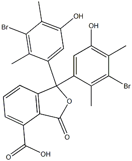 1,1-Bis(3-bromo-5-hydroxy-2,4-dimethylphenyl)-1,3-dihydro-3-oxoisobenzofuran-4-carboxylic acid 结构式