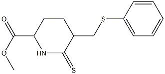 5-Phenylthiomethyl-6-thioxopiperidine-2-carboxylic acid methyl ester 结构式