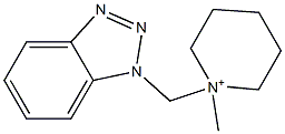 1-Methyl-1-(1H-benzotriazol-1-ylmethyl)piperidinium 结构式