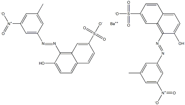 Bis[1-[(3-methyl-5-nitrophenyl)azo]-2-hydroxy-7-naphthalenesulfonic acid]barium salt 结构式