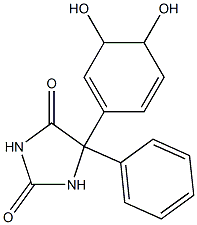 5-(3,4-Dihydroxy-1,5-cyclohexadienyl)-5-phenyl-2,4-imidazolidinedione 结构式