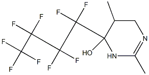 2-Methyl-5-methyl-4-(nonafluorobutyl)-3,4,5,6-tetrahydropyrimidin-4-ol 结构式