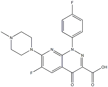 6-Fluoro-1-(4-fluorophenyl)-7-(4-methylpiperazino)-1,4-dihydro-4-oxopyrido[2,3-c]pyridazine-3-carboxylic acid 结构式