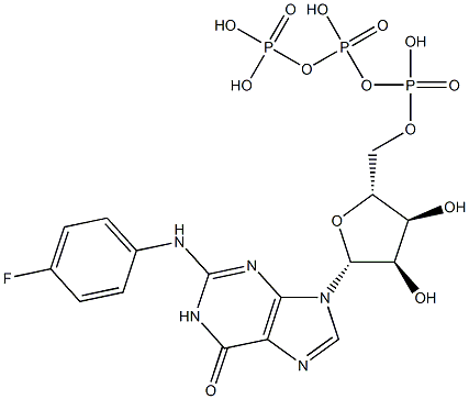 N-(4-Fluorophenyl)guanosine-5'-triphosphoric acid 结构式