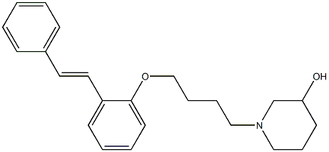 2-[4-(3-Hydroxypiperidino)butoxy]stilbene 结构式