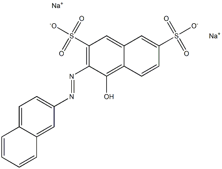 4-Hydroxy-3-(2-naphtylazo)-2,7-naphthalenedisulfonic acid disodium salt 结构式