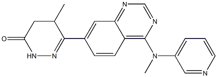4,5-Dihydro-5-methyl-6-[4-(3-pyridylmethylamino)quinazolin-7-yl]pyridazin-3(2H)-one 结构式