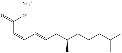 (2Z,4E,7R)-3,7,11-Trimethyl-2,4-dodecadienoic acid ammonium salt 结构式