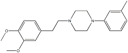 1-(3,4-Dimethoxyphenethyl)-4-(m-tolyl)piperazine 结构式