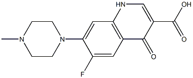 6-Fluoro-1,4-dihydro-4-oxo-7-(4-methyl-1-piperazinyl)quinoline-3-carboxylic acid 结构式