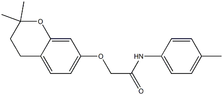 3,4-Dihydro-2,2-dimethyl-7-[N-(4-methylphenyl)carbamoylmethoxy]-2H-1-benzopyran 结构式