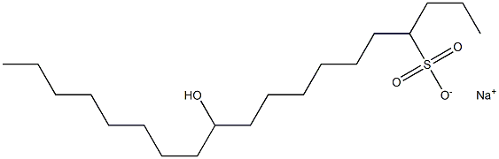 11-Hydroxynonadecane-4-sulfonic acid sodium salt 结构式