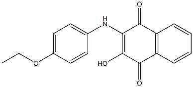 2-Hydroxy-3-(4-ethoxyphenyl)amino-1,4-naphthoquinone 结构式