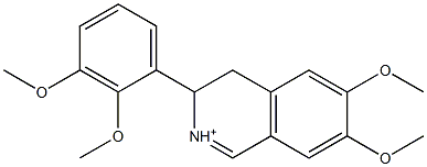 3,4-Dihydro-6,7-dimethoxy-3-(2,3-dimethoxyphenyl)isoquinolinium 结构式