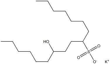 11-Hydroxyheptadecane-8-sulfonic acid potassium salt 结构式