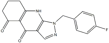 1-(4-Fluorobenzyl)-6,7,8,9-tetrahydro-4H-pyrazolo[3,4-b]quinoline-4,5(1H)-dione 结构式