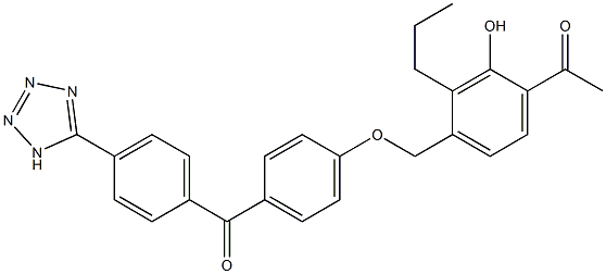 4-(4-Acetyl-3-hydroxy-2-propylbenzyloxy)-4'-(1H-tetrazol-5-yl)benzophenone 结构式