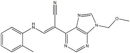 9-(Methoxymethyl)-6-[(Z)-1-cyano-2-[(2-methylphenyl)amino]ethenyl]-9H-purine 结构式