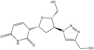 3'-(4-(Hydroxymethyl)-1H-1,2,3-triazol-1-yl)-2',3'-dideoxyuridine 结构式