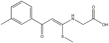 N-[1-(Methylthio)-3-(3-methylphenyl)-3-oxo-1-propenyl]glycine 结构式