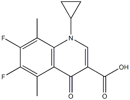 1,4-Dihydro-1-cyclopropyl-5,8-dimethyl-4-oxo-6,7-difluoroquinoline-3-carboxylic acid 结构式