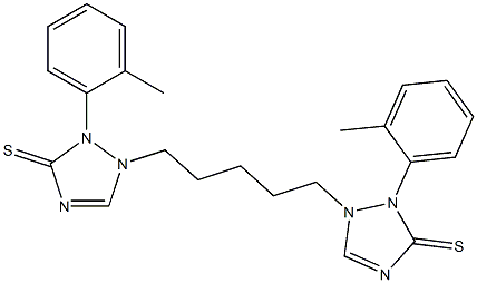 1,1'-(1,5-Pentanediyl)bis[2-(2-methylphenyl)-1H-1,2,4-triazole-3(2H)-thione] 结构式