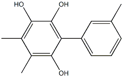 5,6-Dimethyl-3-(3-methylphenyl)benzene-1,2,4-triol 结构式